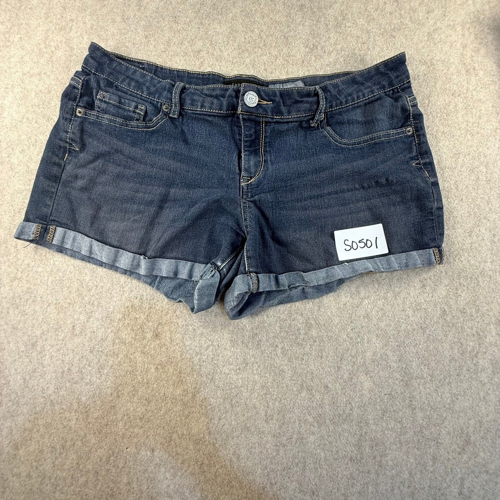 Aeropostale Womens Dark Wash Cuffed Denim Jean Shorts Size 10 S0501